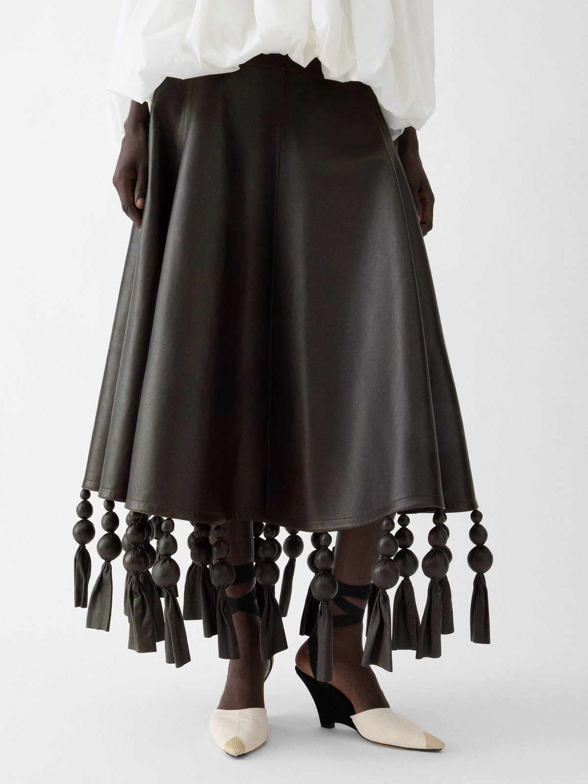 The Triangle leather skirt