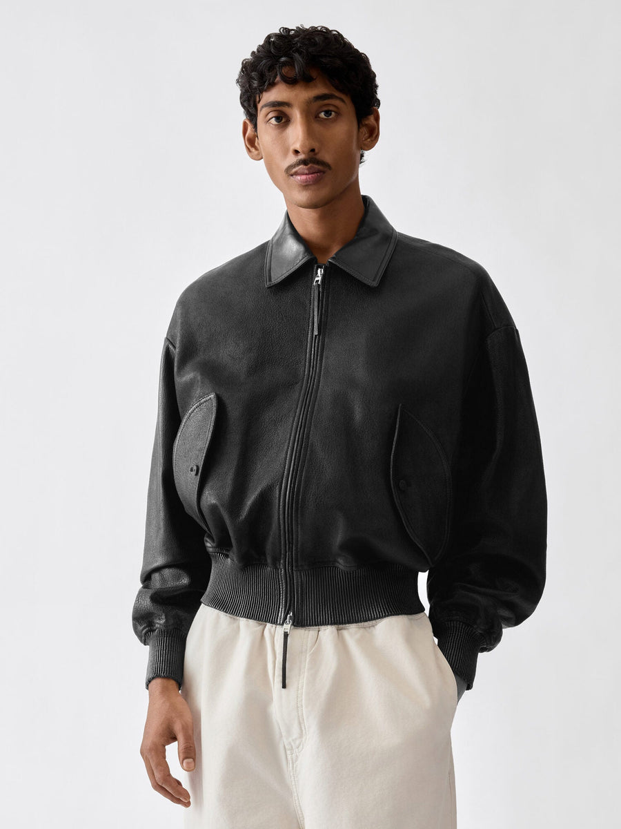 The Losange leather bomber jacket
