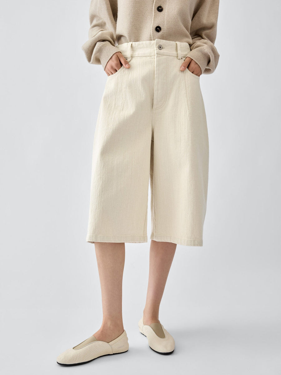 The de-Nîmes large denim shorts