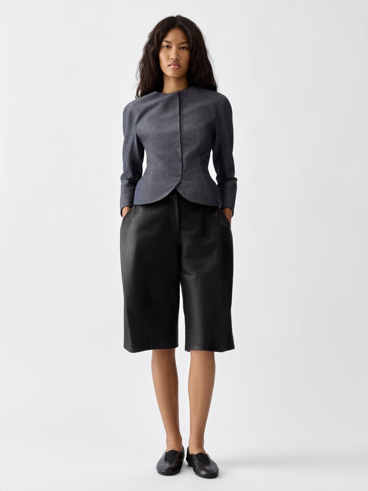 The Cubisto leather shorts