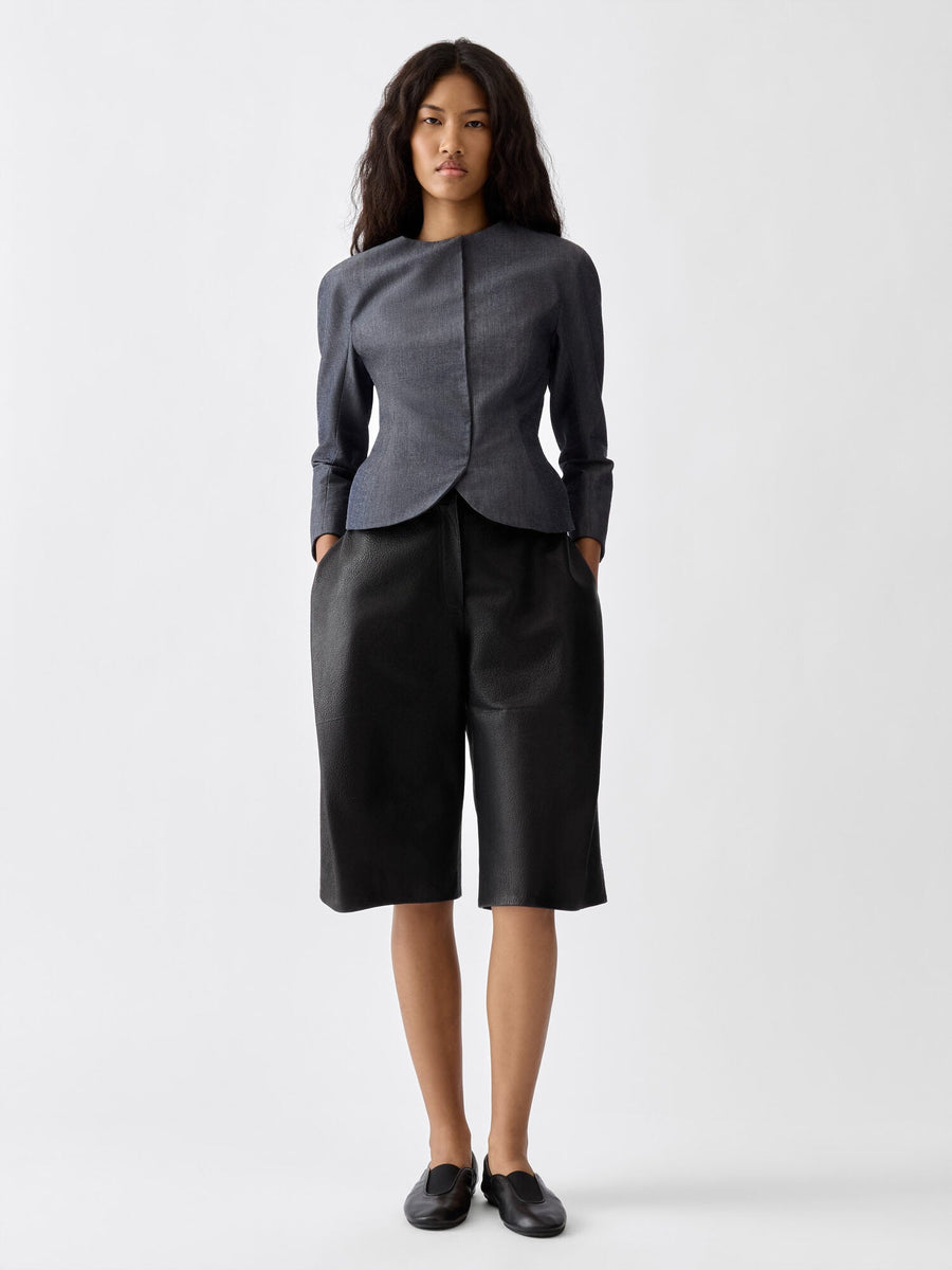 The Cubisto leather shorts