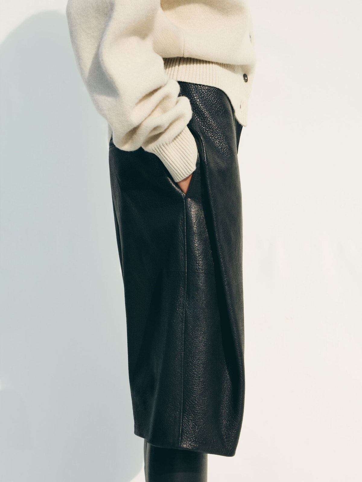 The Cubisto leather shorts